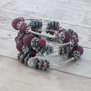 Kairos 10 Red Wrap Bracelet Mixed Materials